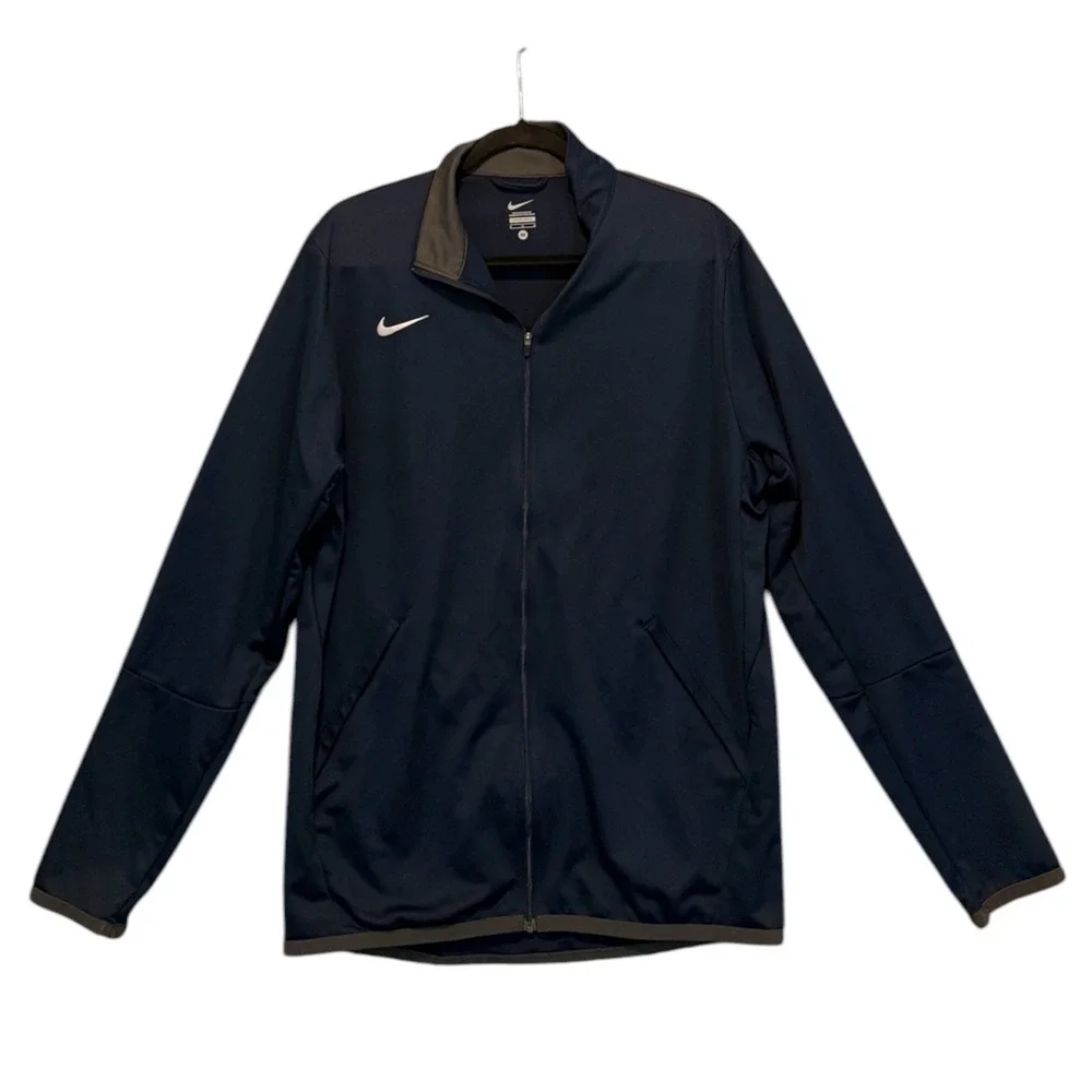 Nike Men's Epic Training Jacket Navy Blue Grey Full Zip Dri-FIT Running Track M